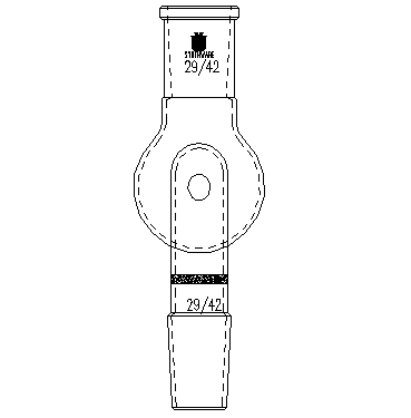 A232929,防濺球,具砂板,上磨口:29/42,下磨口:29/42,100ml