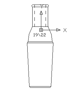 A451922 溫度計接頭，具7mm內徑橡膠套 磨口19/22