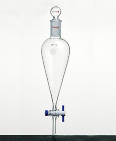 F479050A,分液漏斗,上磨口:19/22玻璃口塞,2mm四氟節門塞,50ml