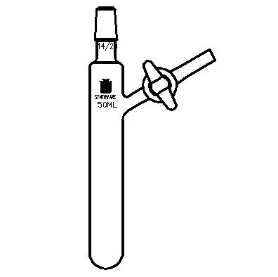 F691050,反應管,外磨口14/20,玻璃節門,50ml