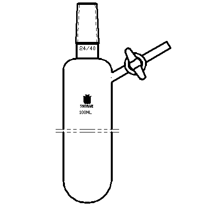 F694100,反應管,外磨口24/40,玻璃節門,100ml