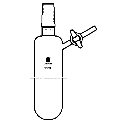 F694350,反應管,外磨口24/40,玻璃節門,350ml