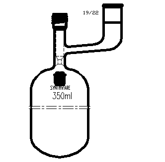 F769358,溶劑儲存瓶，具內磨口,19/22,350ml,8mm高真空閥,管外徑*長度70mm*140mm