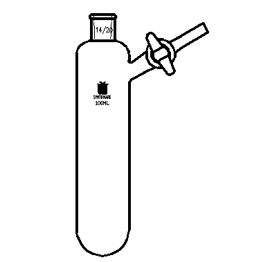 F891100,反應管,內磨口14/20,具2mm玻璃節門,100ml