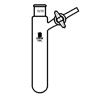 F891950,反應管,內磨口19/22,具2mm玻璃節門,50ml