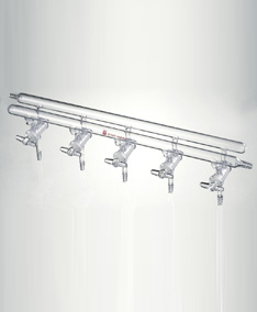M240003,雙排管真空氣體分配器，實心玻璃節門,3,300mm,2小咀,右前左后