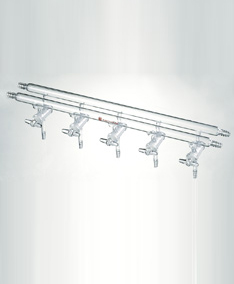 M250003,雙排管真空氣體分配器，實心玻璃節門,3,300mm,4小咀