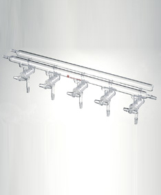 M260003,雙排管真空氣體分配器，實心玻璃節門,3,300mm,3小咀,左右前左后