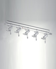 M401004 雙排管真空氣體分配器（空心節門塞） 節門組數4 總長度(mm)375