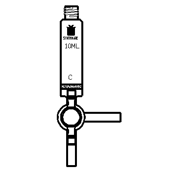 P130010C,多肽固相合成管,T型四氟節門,10ml,14#,G2
